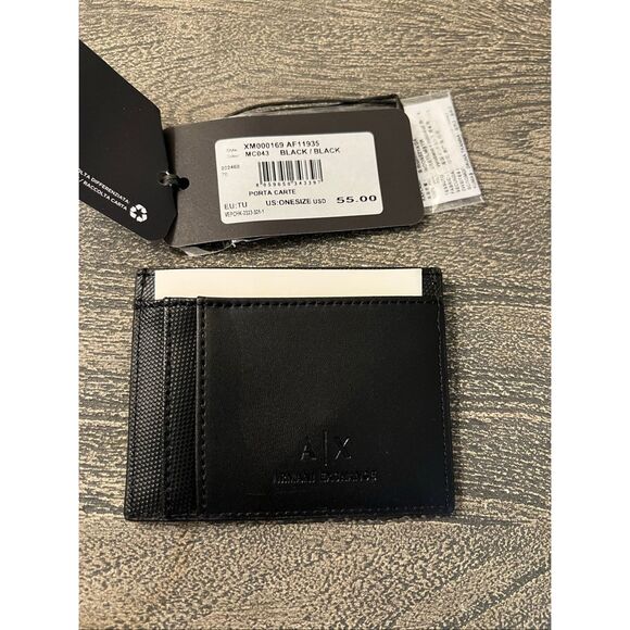 Armani Exchange Card Holder with Monogram and Stripes - Picture 3 of 11